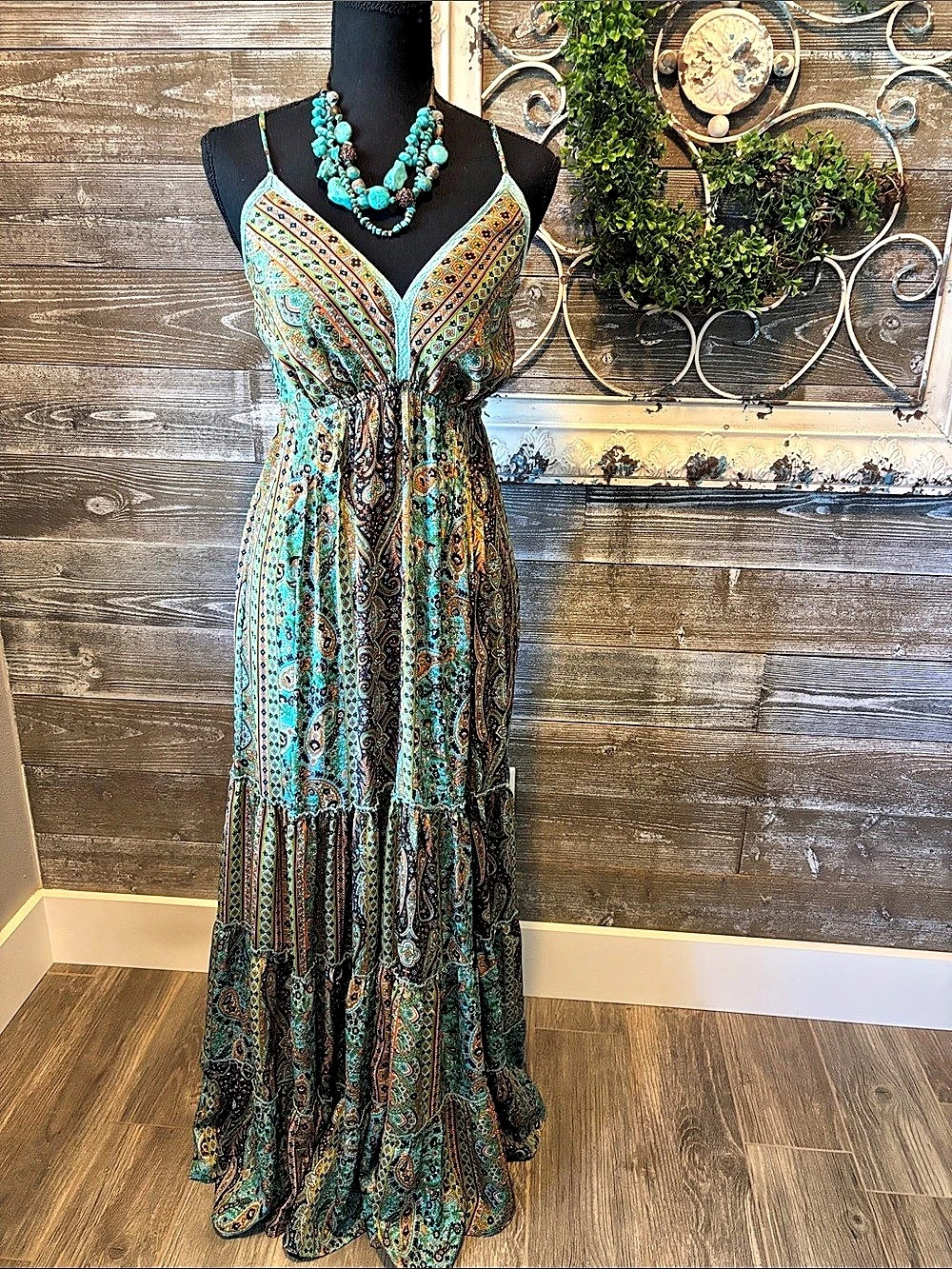 Paani (Size M) Boho Western Paisley Maxi Dress